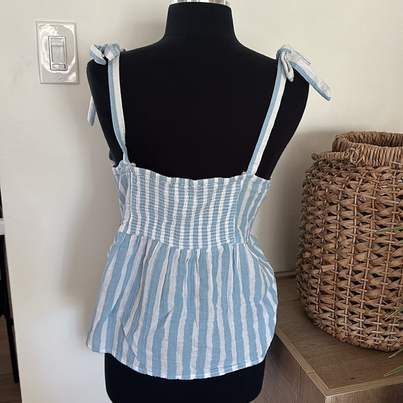 Old Navy Light Blue and White Striped Babydoll Camisole size L - Picture 4 of 7